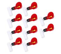 CHICIRIS Chicken Water Cups Durable Automatic Drinker for Poultry Hen Feeding 10Pcs Tee Red 1/2inch, Birds Quail People