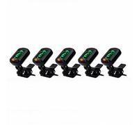 CHICIRIS Clip On Guitar Tuner 5 Pack ABS Digital Instrument Tuner for Acoustic Guitar Ukulele Bass Violin with Vibration Detection LCD Display for Students Teachers and Stage Use