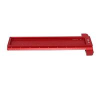CHICIRIS CNC Woodworking Hole Ruler, T Type Aluminum Angled Scriber Measuring Tool with Printed Scale for Hardware (Red)