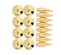 CHICIRIS Copper Speaker Spike Stand Isolation Pad Base Feet Mat for Amplifier CD DVD Player Set of 8 Pairs 6X36MM