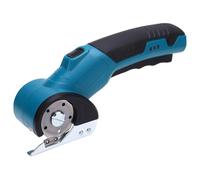 CHICIRIS Cordless Electric Scissors, Rechargeable Powerful Shears Cutting Tool with Safety Lock and Protective Guard, for Fabric Leather Cardboard Carpet Crafting (Blue)