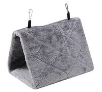 CHICIRIS Cozy Plush Bird Hammock, Winter Warm Hanging Bed Tent for Cockatiels Parakeets, Soft Pet Cage Hiding Cave with Metal Hooks, Small Animal Snuggle Sack (M)