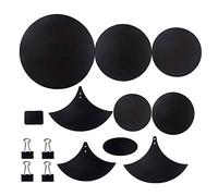 CHICIRIS Cymbal Drum Mute Pads, EBR Drum Mute Pad Set with 5 Head Pads 3 Cymbal 4 Binder Clips, Volume Reduction Quick Install for Practice Drummers