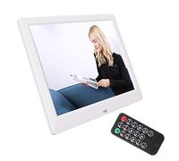 CHICIRIS Digital Photo Frame, Clock Calendar Background Music Plug and Play 8.7 Inch IPS HD Screen Home Electronic Photo Frame (UK Plug)