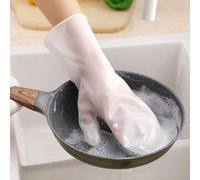 CHICIRIS Dishwashing Gloves Silicone Insulated Cleaning Brush 1 Pair for Housework and Kitchen Tasks (Grey)