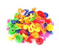 CHICIRIS DIY Construction Marble Race Run Maze Balls Track Building Blocks Toy, ABS Plastic Marble Maze Set, Colorful STEM Play for Kids Parent Child Interaction 45cm
