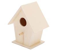 CHICIRIS DIY Hanging Wooden Bird House Durable Safe Composite Board Bird Feeder for Gardens, Yards (Single floor No. 3)