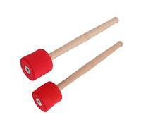 CHICIRIS Drum Sticks, Bass Mallet with EVA Foam Head, Oak Handle, 2pcs Percussion Accessory for Marching Bass Drum Players (Red)