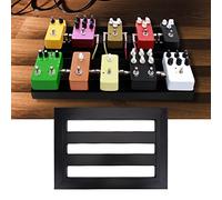 CHICIRIS Effect Pedal Board, Alloy Construction, Black, Non-Slip Design, 15.7 X 5.1 Inch or 14.5 X 10.6 Inch, with Hook and Loop, Ribbons, Gommures for Electric Guitar (M(66x45x17cm/26x17.72x6.69in))