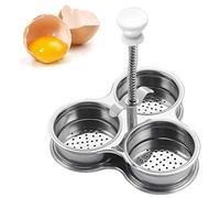 CHICIRIS Egg Poachers, 3 Stainless Steel Grids for Cooking Eggs Non Stick Pocket Egg Cups with ABS Plastic Handle, for Quick Easy Breakfast (Silver)