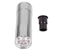 CHICIRIS Egg Tester LED Cool Light Candler Lamp for Hatching Duck Goose Quail Eggs, Detachable Metal Plastic Design (Silver)