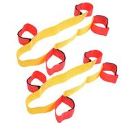 CHICIRIS Elastic Foot Leggings, Multiplayer Teamwork Game with Hook Loop Straps for Parent Child Activities, Training Institutions, Playgrounds, 3 4 6 8 People Belt (4-person leggings (1 pair))