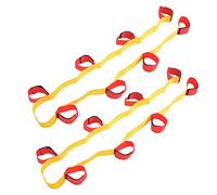 CHICIRIS Elastic Foot Leggings, Multiplayer Teamwork Game with Hook Loop Straps for Parent Child Activities, Training Institutions, Playgrounds, 3 4 6 8 People Belt (8-person leggings (1 pair))