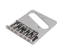 CHICIRIS Electric Guitar Bridge Metal 6 Saddle Guitar Bridge Replacement with L Shape String Pull Plate Standard Size Adjustable Pitch and Height for TL Electric Players