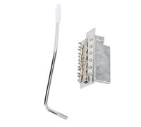 CHICIRIS Electric Guitar Tremolo Bridge, 52.5mm Zinc Alloy Vintage Styling Tremolo Bridge with Solid Brass Block, for Squier Style Electric Guitars (Silver)