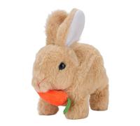 CHICIRIS Electric Plush Toy Interactive Moving Ears with Carrot Prop for Parent Child Play Social Skills Nature Imagination Lifelike Interaction (Yellow)
