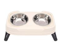 CHICIRIS Elevated Cat Bowls, Foldable Raised Cat Food Water Bowl with 3 Height Adjustable Settings, for Small Medium Large Dogs Cats Stainless Steel Double Bowls