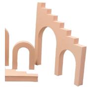 CHICIRIS EVA Foam Cube Photography Props, 3D Geometric Shapes Blocks for Jewelry Cosmetic Food Flat Lay Photo, with Lightweight Durable Material (Skin Color Ladder Combination)