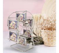 CHICIRIS Fashionable Photo Frame Picture Frame Rotation Rack Home Decoration Metal Glass Material 360 Degree Display for Wedding Photography Studio