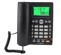 CHICIRIS Fast Dialing Noise Reduction Home Phone Caller ID Display for Home Office ABS White (Black)