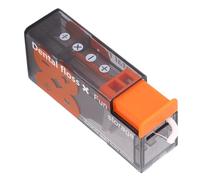 CHICIRIS Floss Dispenser, Compact Portable Design, Premium ABS Material, Ultra Fine Floss Picks, with 10 Pieces Sticks, for Adults Travel Home Use (Black and Orange)