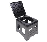 CHICIRIS Foldable Car Toilet Portable Toilet for Camping with Secure Odor Preventing Lid Compact Travel for Outdoor Activities (Grey)