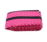 CHICIRIS Foldable Cat Litter Box Collapsible Water Proof Nylon Pet Litter Pan Easy to Clean with Reinforced Seam Leakproof for Travel Camping Storage (Rose Dot)