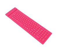 CHICIRIS Foldable Silicone Keyboard, Washable Wireless Bluetooth Keyboard with Silent Typing, for PC Laptop Mac 10 8 7 XP (Pink)