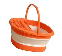 CHICIRIS Foot Bath Tub with Foldable Design for Easy Storage (Orange White)