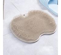 CHICIRIS Foot Massager Scrubber Mat with Soft Design for Cleaning and Massaging Feet in Shower - Foldable TPR 1 Unit (Brown)