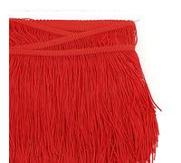 CHICIRIS Fringe Tassel, Skin Friendly Polyester Lace Trim Ribbon, 14cm Width 10yd Length, with Bright Pure Color, for Latin Dance Costumes Stage Apparel Home Decoration (Red)