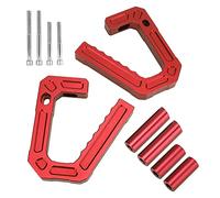 CHICIRIS Front Grab Handle Aluminum Alloy Front Grip Handle Bolt On Replacement for JK 2007 to 2018 Finger Groove Design for Off Road Entry Support (Red)