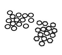 CHICIRIS G3/8 Female Thread Nuts and Washers Kit, 14pcs Nuts 14pcs Washers Metal Fasteners, with Standard Thread and Smooth Surface, for Electric Guitar Bass Jack Connection (Black)