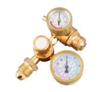 CHICIRIS Gas Welding Regulator, Argon CO2 Flowmeter Gauge with CGA580 Inlet 1/4in Outlet 4500psi for MIG TIG
