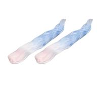 CHICIRIS Gradient Color Doll Wig Long Curly False Hair for Cotton Dolls 2PCS Water Ripple Design High Temperature Silk (Pink Blue Gradient)