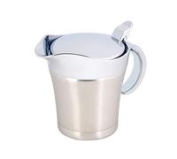 CHICIRIS Gravy Boat, Small Milk Jug with Lid, Stainless Steel Gravy Jug, Double Wall Insulated Sauce Thermal Jug, Ideal Serving Jug for Gravy, Custard, Cream, Liquid, Sauce,