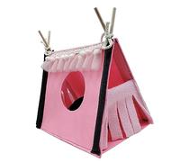 CHICIRIS Guinea Pig Hideout Tent, Soft Felt Warm with Bed for Small Animals Like Hamster Rabbit Rat (Pink)