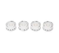 CHICIRIS Guitar Control Knobs, 4pcs White Speed Volume Tone Knobs 6mm | Plastic Construction, 26.2mm Diameter, 12.2mm Height, Fits 6mm Split Shaft, for Electric Guitar Tone Adjustment