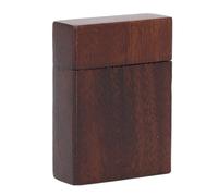 CHICIRIS Guitar Pick Case Unique Lighter Shape Vintage Walnut Wood Holder Compact Portable Storage Box for Guitarists Musicians (Without Pick)