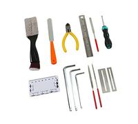 CHICIRIS Guitar Tools, Metal Fret Grinding File and Brush Set, String Cleaning and Action Adjustment Tools for Electric Guitars and Ukuleles