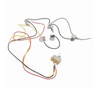 CHICIRIS Guitar Wiring Harness Kit, Prewired 3 Way Switch 2 Volume 2 Tone Controls, with Easy Install Components, for Electric Guitar Wire Accessories (White)