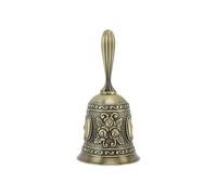 CHICIRIS Hand Bell, Vintage Zinc Alloy Design with Polished Handle, Clear Sound for Weddings, Prayer, Service, and Home Decor (Carved Pattern Gold)