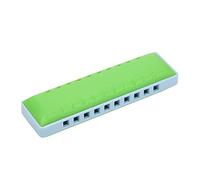 CHICIRIS Harmless Material, 10 Holes Blues Harmonica, Colorful and Easy to Carry, Great Musical Instrument for Kids and Adults, Exquisite Workmanship, Beautiful Appearance and Accurate (Green)