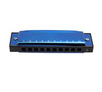 CHICIRIS Harmonica, C Key 10 Holes Diatonic Mouth Organ with Metal Design for Beginners and Performers in Blues and Jazz (Dark Blue)