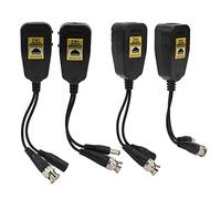 CHICIRIS HD Video Transmitter Thunder-Proof Power Balun for 720P/1080P/3MP/4MP/5MP/8MP HD-CVI/TVI/AHD/CVBS Video Transmission for Security Monitoring System, 4Pcs