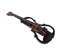 CHICIRIS Headless Electric Violin Carbon Fiber Body Silent Electric Fiddle with DV 10B Pickup ABS Edge and Maple Wood for Practice Performance Students (Rose Petal)