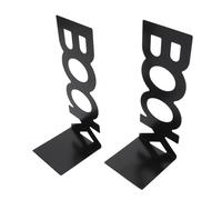 CHICIRIS Heavy Duty Book Ends for Office and School, Decorative L Shaped Metal Bookends with Anti-Slip Pads, Set of 2, 21 X 8.5 X 7.5cm (Black)