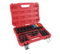 CHICIRIS High Performance Impact Socket Kit with 10 to 24mm Metric Sizes and Secure Fixation, Ideal for Auto Repair and Mechanical Projects, Made of Heat Treated CRV Steel, with Extension Bars