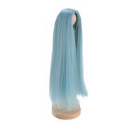 CHICIRIS High Temperature Silk Doll Wig with Medium Part Long Straight Hair, Fit for Dolls with Head Circumference 18.5-21 Cm, Ideal for DIY Production (Light Gray Blue)