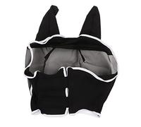 CHICIRIS Horse Fly Mask Horse Eye Mask Equine Fly Detachable Elastic Breathable Mesh with Ear Covers for Protection (L)